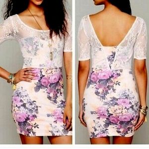 NWT Free People Mini intimately rose pink floral lace dress